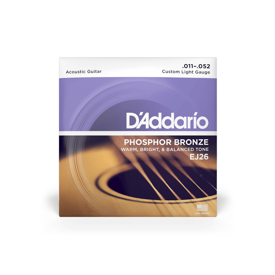 D'Addario 11-52 Custom Light Acoustic Guitar Strings - 3-Pack