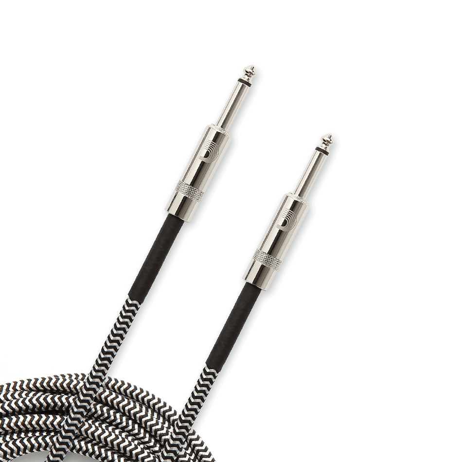 D'Addario Braided Instrument Cable - Black/Gray - 10 ft.